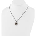 thumbnail image 4 of 14K/Silver Two-Tone Sterling Silver With 14K Accent Antiqued Smokey Quartz Necklace (18 X 18.31) Made In Thailand qtc1675, 4 of 5