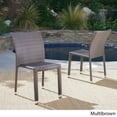 thumbnail image 3 of GDF Studio Haddan Outdoor Wicker Armless Stacking Dining Chairs, Set of 4, Multibrown, 3 of 8