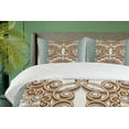 thumbnail image 4 of Ambesonne Boho Duvet Cover Sets, Vintage Diamonds Retro, 2-King, Teal and Tan, 4 of 7