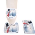 thumbnail image 1 of 3PCS Bath Rug Set Fashion Xmas Print Decorative Toilet Rug Toilet Lid Cover for Christmas, 1 of 8