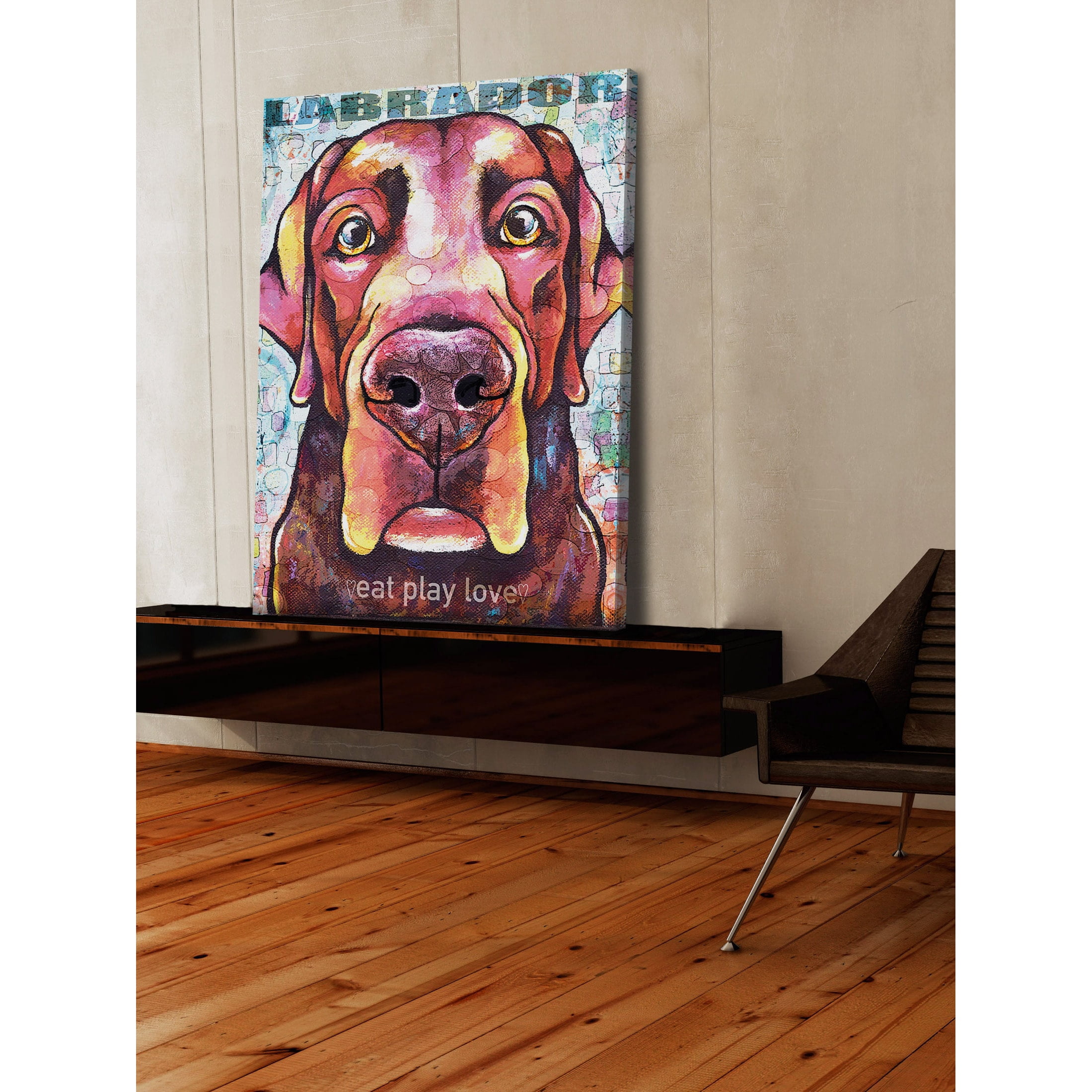 Marmont Hill - "Labrador Pop Art" by Stephanie Gerace Painting Print on Wrapped Canvas
