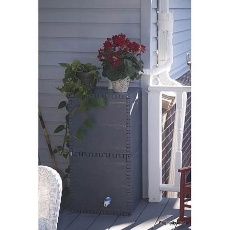 Build-a-Barrel 50-Gallon Tank with RainReserve Diverter, Grey