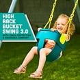 thumbnail image 2 of Premium High Back Full Bucket Toddler Swing Seat with Finger Grip, Plastic Coated Chains and Carabiners for Easy Install - Green - Squirrel Products, 2 of 7