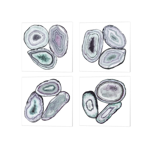 Metaverse Grace Popp 'Geode Gems' Canvas Art (Set of 4)