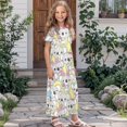thumbnail image 3 of Uourmeti Adorable Koala Print Girls Maxi Dresses Short Sleeve Round Neck Flowy Holiday Long Dress with Pockets Cute A-Line Clothes, Size 13-14 Years, 3 of 7