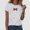 White, variant on Halloween Ghost Shirts for Women Casual Short-Sleeved Ghost Print T-Shirt Retro Fall Spooky Season Tees Tops