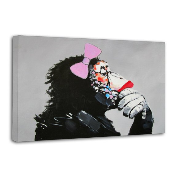 BANKSY DJ ANIMAL MONKEY Girl Artworks Canvas Poster Room Aesthetic Wall Art Prints Home Modern Decor Gifts 24x36inch(60x90cm)
