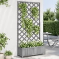 thumbnail image 1 of vidaXL Planter with Trellis Grey Solid Wood Fir, 1 of 5