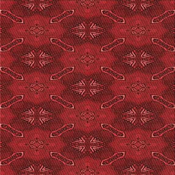 Ahgly Company Indoor Square Patterned Love Red Area Rugs, 4' Square