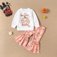 thumbnail image 2 of Gupgi 0-3Y Baby Girl Pumpkin OutfitS Fall Sweatshirts Flower Flare Pants 2Pcs Clothes Set, 2 of 9