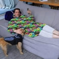 thumbnail image 3 of Wearable Oversized Blanket,Colorful Controllers Games Icons Green Pattern Wearable Blanket Hoodie for Adults,Cozy Hooded Blankets with Super Pockets,Super Warm Fuzzy Pullover for Women & Men, 3 of 6