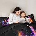 thumbnail image 5 of Feelyou Neon Guitar Piano Teen Queen Comforter Set, Musical Note Music Bedding Set, 3pcs, 5 of 8