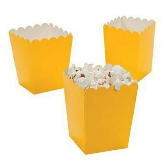 Mini Popcorn Boxes - Yellow - Teacher Resources & Birthday Supplies