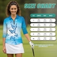 thumbnail image 7 of Uorisanigo Blue Butterflies Long Sleeve Golf Polo Shirts for Women Versatile Fashion Moisture Wicking Casual Tennis Activewear Relaxed Zip Up Collar 3/4 Sleeve Athletic Tops Size S, 7 of 7