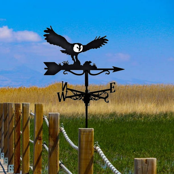 Veleta de viento de águila Veleta de metal Indicador de dirección del viento de hierro | Decoración de patio granero de jardín de techo al aire libre | Antioxidante mate | 13x7.9 pulgadas | Fácil de