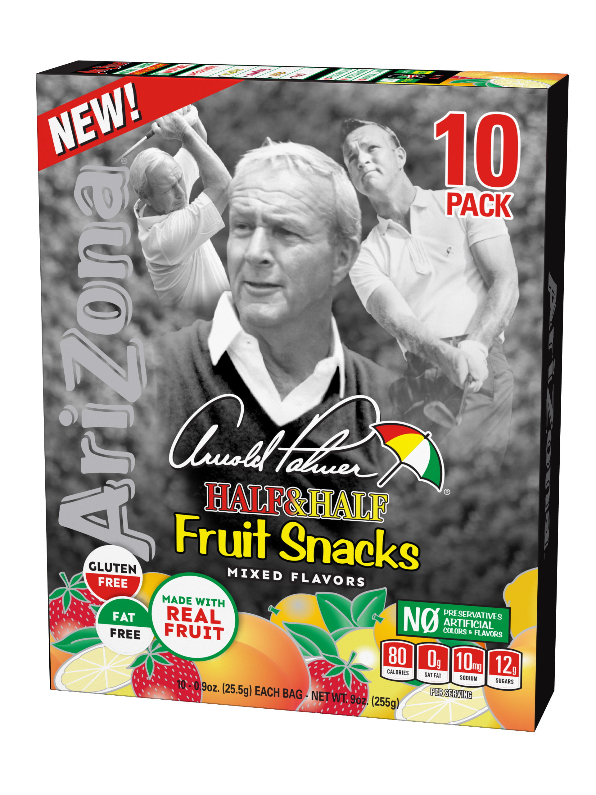 AriZona Arnold Palmer Half & Half Mixed Flavors Fruit Snacks, 0.9 oz, 10 count