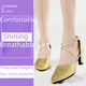 thumbnail image 1 of Zapatos de baile latino, zapatos de baile para mujer, zapatos de baile de tacón alto con suela suave, zapatos de baile cuadrados, 1 of 1