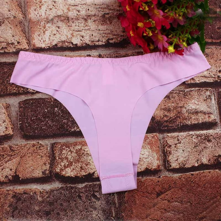MRULIC lingerie for women Gas Cotton PK Thong Women Spandex Seamless Crotch Underwear  Pink + One size 