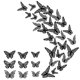 thumbnail image 2 of 36 unids/set mariposas pegatinas de pared 3D hueco extraíble murales calcomanías de pared apliques niñas DIY nevera para dormitorio Negro Soledad Pegatinas de pared, 2 of 7