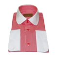 thumbnail image 5 of Men 100% Cotton Dress Shirt CIERO MONTERO Turkey 1A99-53 White Red Slim Fit, 5 of 6