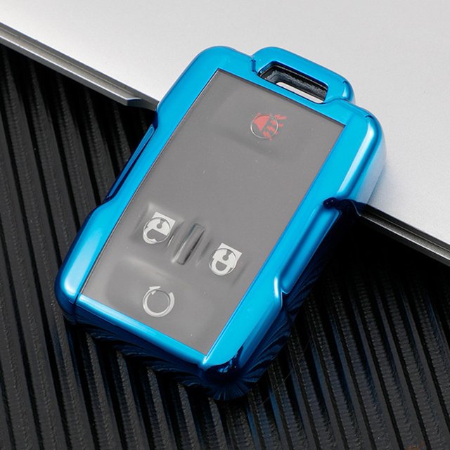 Stylish Tpu Remote Key Fob Case Shell For Chevrolet For Silverado 2015 2021 Red Blue Mingyiq