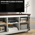 thumbnail image 4 of HOMCOM Farmhouse TV Stand for up to 50" TV with Barn Doors Distressed White, 4 of 10