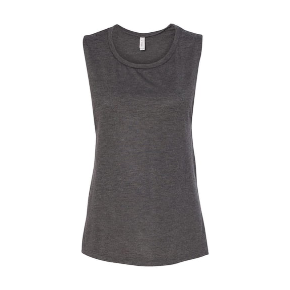 BELLA   CANVAS Women’s Flowy Scoop Muscle Tank | Relaxed Fit Tanks | Women Summer Tops | Dark Grey Heather Color, Size: M