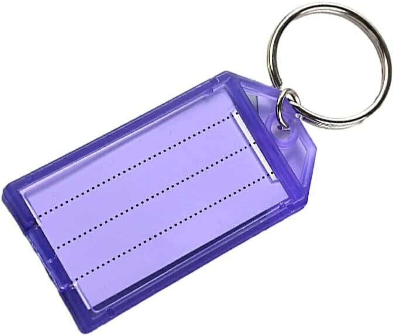20X Key Tags with Split Ring ID Labels Card Keychain Numbered Window ...