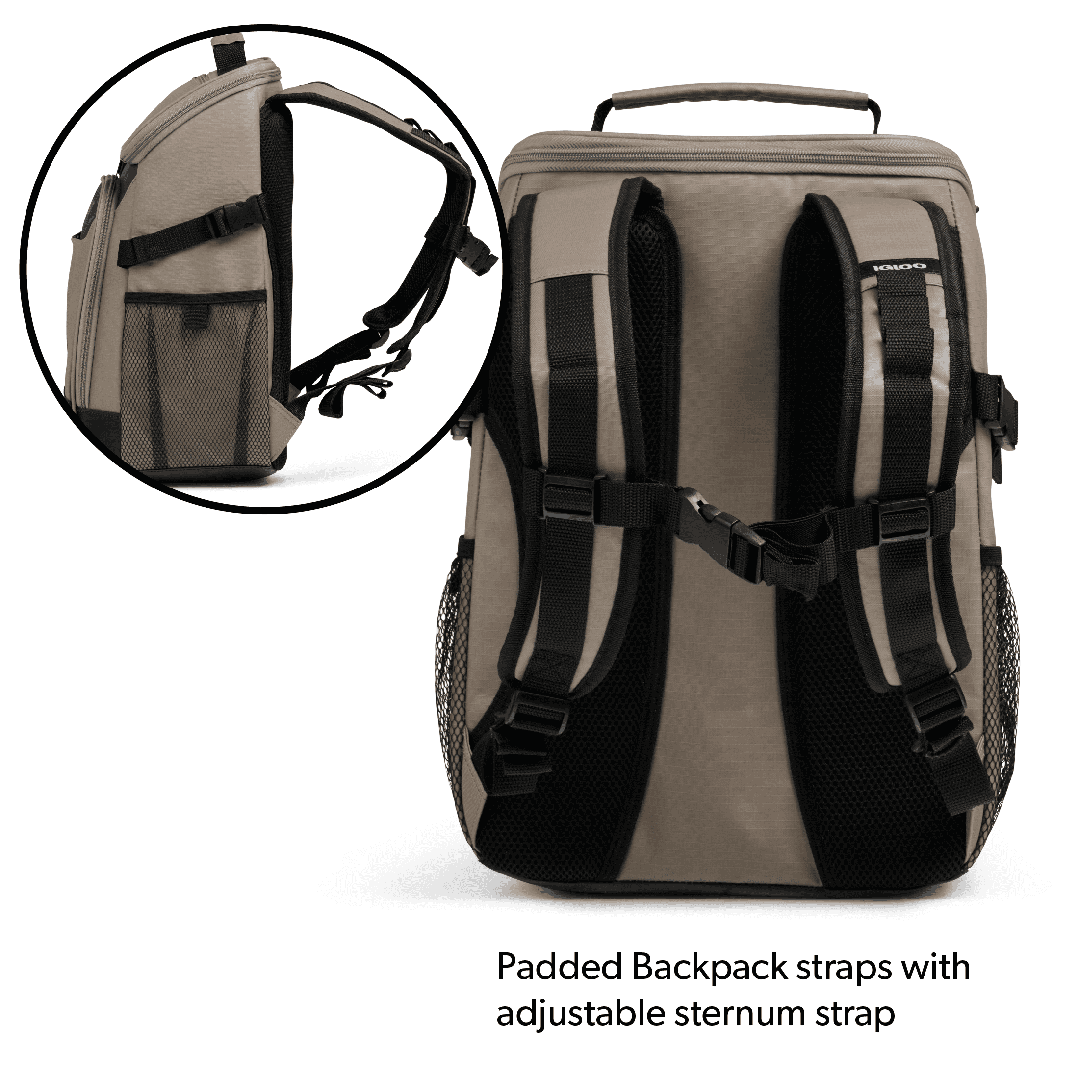 Igloo Trek Backpack Soft-Sided Cooler with 24 Can Capacity in Sandstone Tan