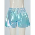 thumbnail image 7 of TiaoBug Girls Sparkly Metallic Sport Shorts Jazz Hip Hop Cheerleading Dance Performance Costume Sky Blue 13-14, 7 of 7