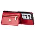thumbnail image 3 of Dteck Case For Samsung Galaxy S21 Ultra 6.8-inch,Luxury Leather Zipper Card Holder Wallet Cross Body Shoulder Strap Case for Galaxy S21 Ultra 5G Shockproof Hybrid Rubber Kickstand Cover,Red, 3 of 8