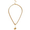 thumbnail image 1 of Collares de cadena de espiga de acero de titanio chapado en oro de 14 quilates brillar ajustables para mujeres Electrónica, 1 of 4