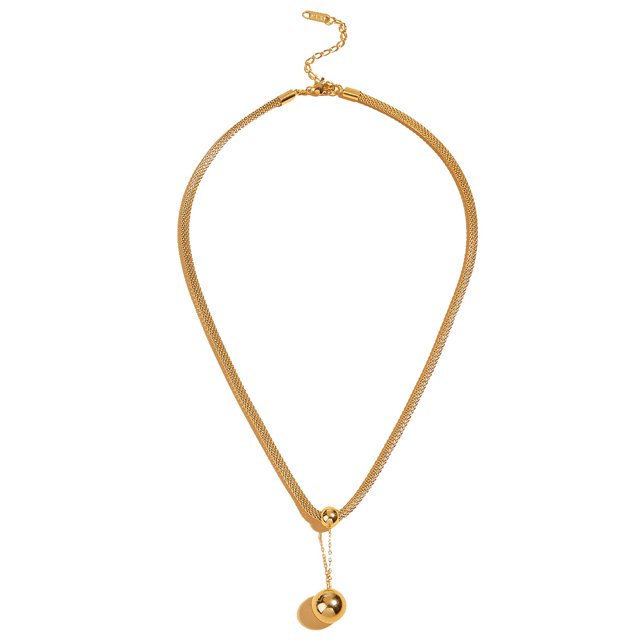 Collares de cadena de espiga de acero de titanio chapado en oro de 14 quilates brillar ajustables para mujeres Electrónica