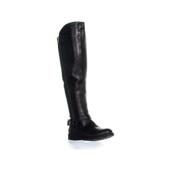 Womens Steve Madden Skippur Knee-High Boots, Black Leather