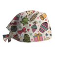 thumbnail image 3 of Sombrero de enfermera con estampado navideño abotonado, sombrero unisex para el cuidado del cabello 4pcs// kaili Sencillez, 3 of 5