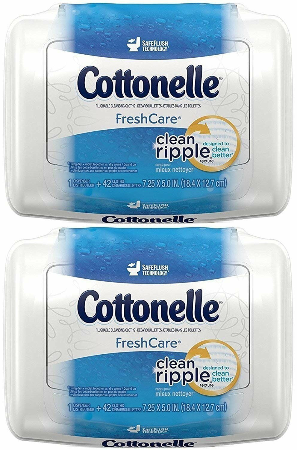 Cottonelle FreshCare Flushable Cleansing Cloths - 42 CT - 2 Pack