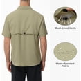 thumbnail image 3 of Zehisen Men's UPF 50+ Sun Protection Short Sleeve Safari Shirts Fishing Shirts Hiking Work Casual Shirt with Zipper Pocket, Grey green M, 3 of 7