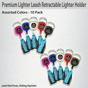 Lighter Leash – Premium Retractable Lighter Holder – Assorted Colors – 10 pack