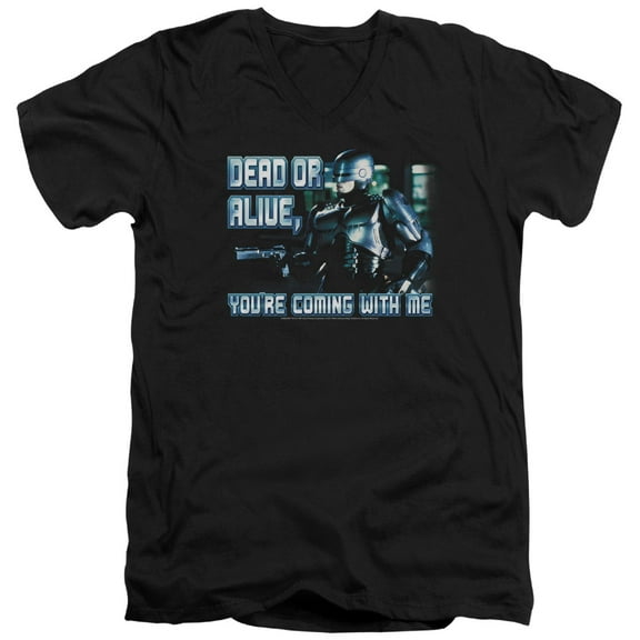 Robocop Dead Or Alive Adult V-Neck T-Shirt Black