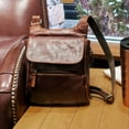 thumbnail image 6 of Jack Georges Voyager Hand-Stained Buffalo Leather Slim Crossbody #7831 (Brown), 6 of 6