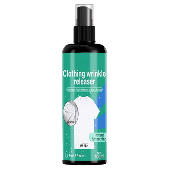 Wrinkle Releaser Spray, All In One Wrinkle Release Spray, Odor Eliminator, Static Remover, Fabric Refresher & Ironing Aid for Clothes, Instant Wrinkle-Free Spray, 3.38 Fl Oz,Green