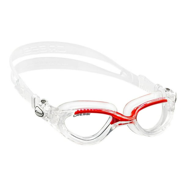 Goggle Cressi Flash Adulto Claro/Rojo Lente Claro