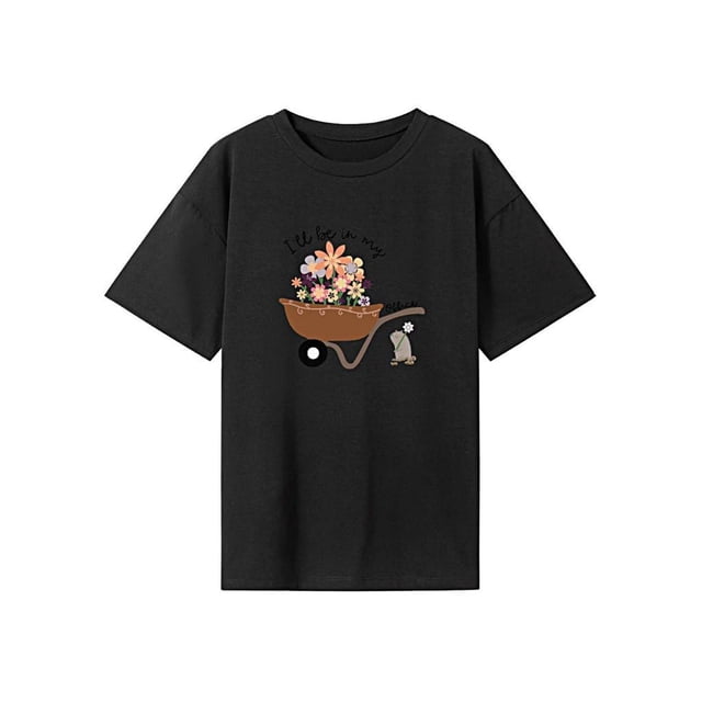 Camiseta para mujer con cuello redondo, camiseta básica para viajes, senderismo, oficina, camping S