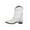 White, variant on Up to 65% off Women Round Head Embroidery Coarse Following Fringed Denim Boots Brown US Size:5.5