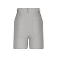 thumbnail image 5 of Ecqkame Shorts for Women Summer Dressy Casual High Waisted Work Shorts Elastic Waist Solid Color Button Shorts with Pockets 01-Gray 01-01-Gray, 5 of 9