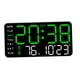 thumbnail image 1 of Reloj despertador digital con pantalla grande y brillo ajustable de 5 niveles. Luz verde, 1 of 9