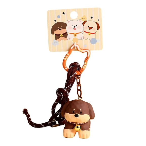 Januofit Movable Tail Dog Keychain Bag Charm Wood Carving Feeling Backpack Charm for Kids Bag Purse Backpack Handbag