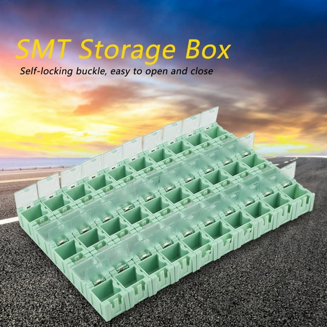 Componentes Electrónicos Del Contenedor SMT Verde Del Almacenamiento 50Pcs SMD