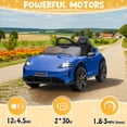 thumbnail image 5 of UBesGoo 12V Kids Ride On Car Licensed Porsche Taycan, Power Wheels Electric Car with RC, Headlights, Music - Blue, 5 of 9