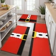 thumbnail image 2 of Red Christmas Santa Costume Pattern Kitchen Rugs Sets Of 3,Kitchen Runner Rugs Non Skid Washable,Decorative Kitchen Floor Mats for Kitchen,Sink,Laundry,17"x30"+ 17"x47" + 17"x59", 2 of 6